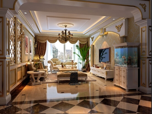 熙璟城115平米歐式風格四居室裝修實景賞析